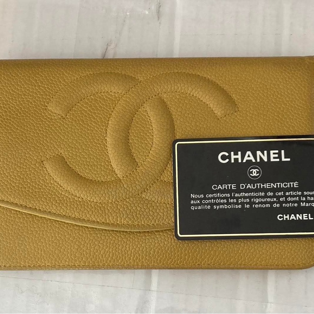 Chanel Mustard Yellow Leather Wallet
